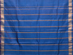 Thumbnail for Blue Uppada Silk Handloom Plain Saree with Strips Pallu Design - Global Threads - Distacart
