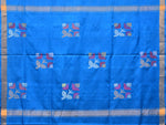 Thumbnail for Blue Uppada Silk Handloom Saree with Border and Pallu Buta Design - Global Threads - Distacart