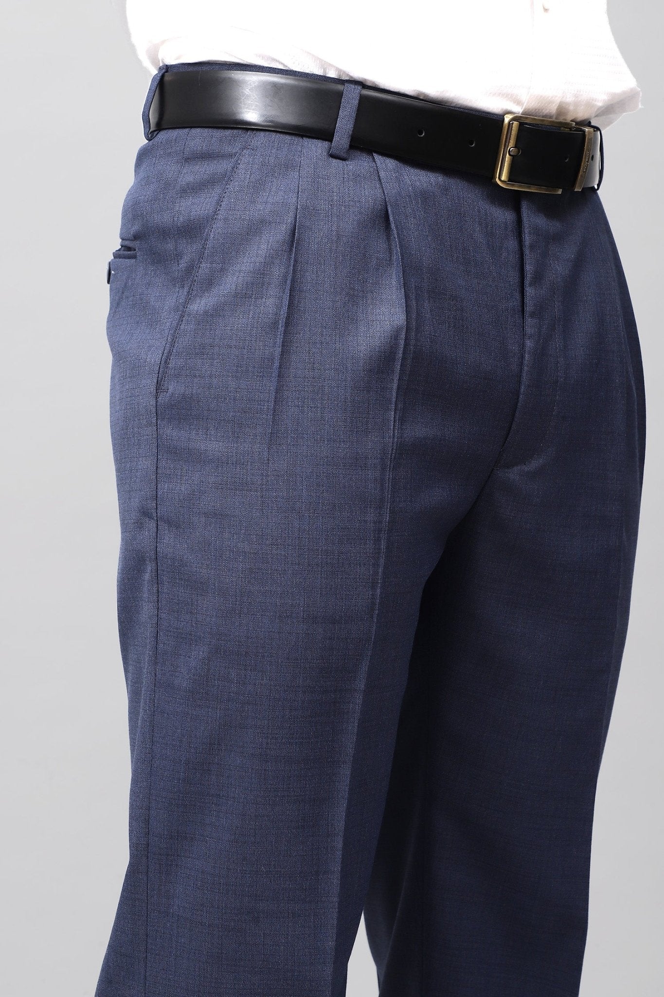 Bluebird Electric Blue Pleated Trouser - Distacart