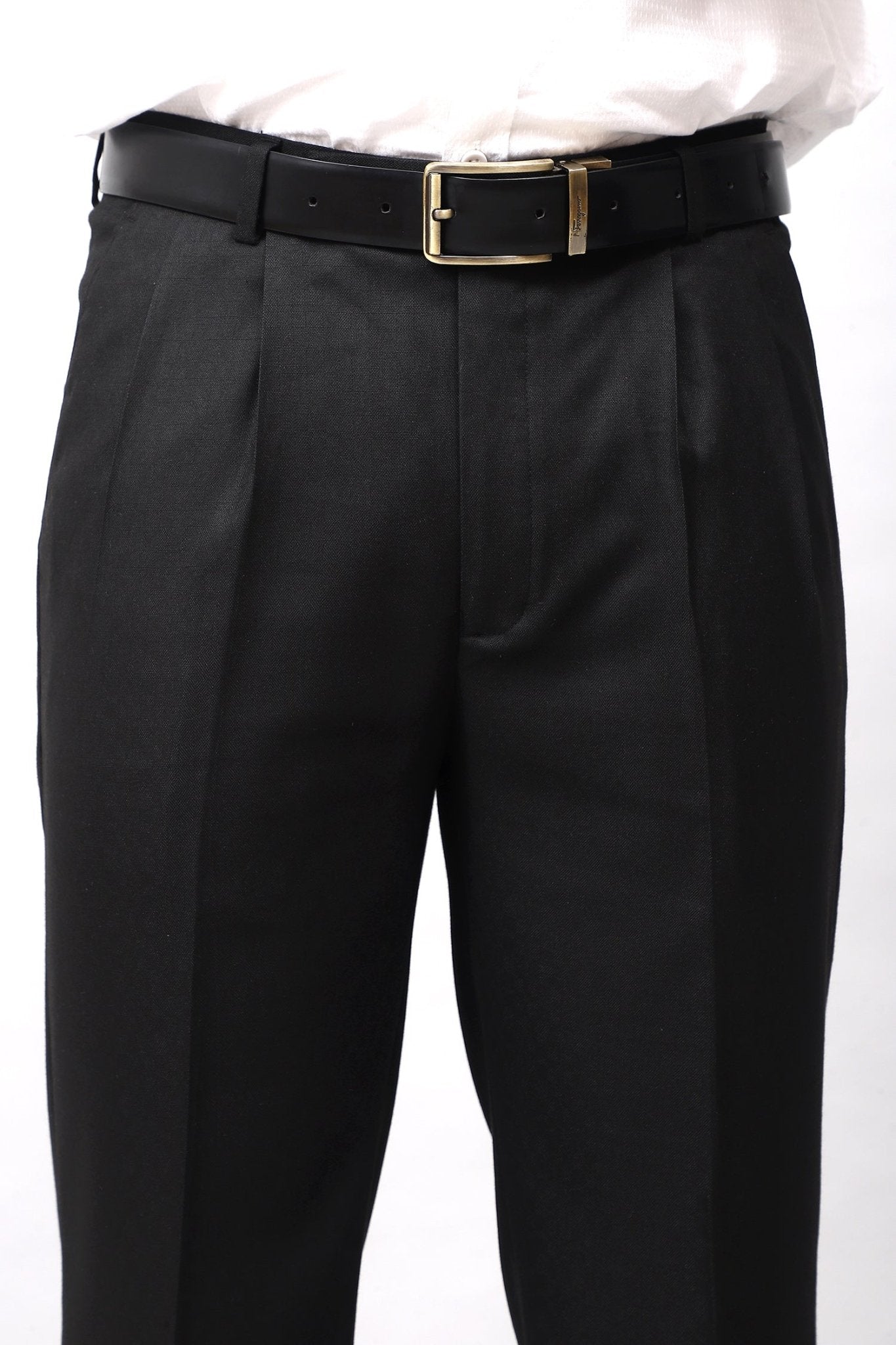 Bluebird Iconic Black Pleated Tailored Trouser - Distacart