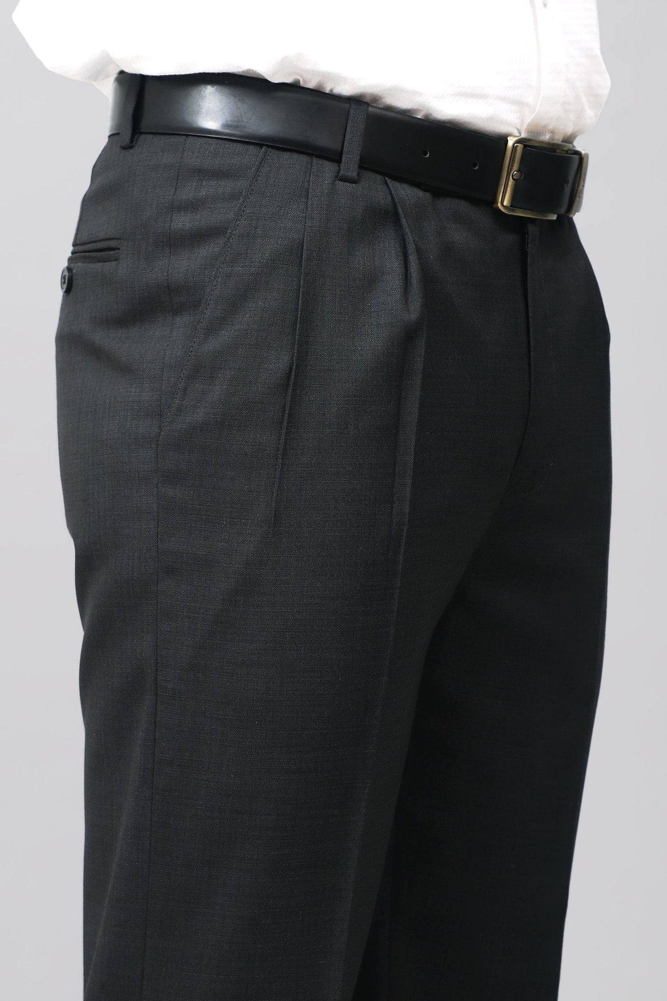Bluebird Jet Black Pleated Tailored Trouser - Distacart
