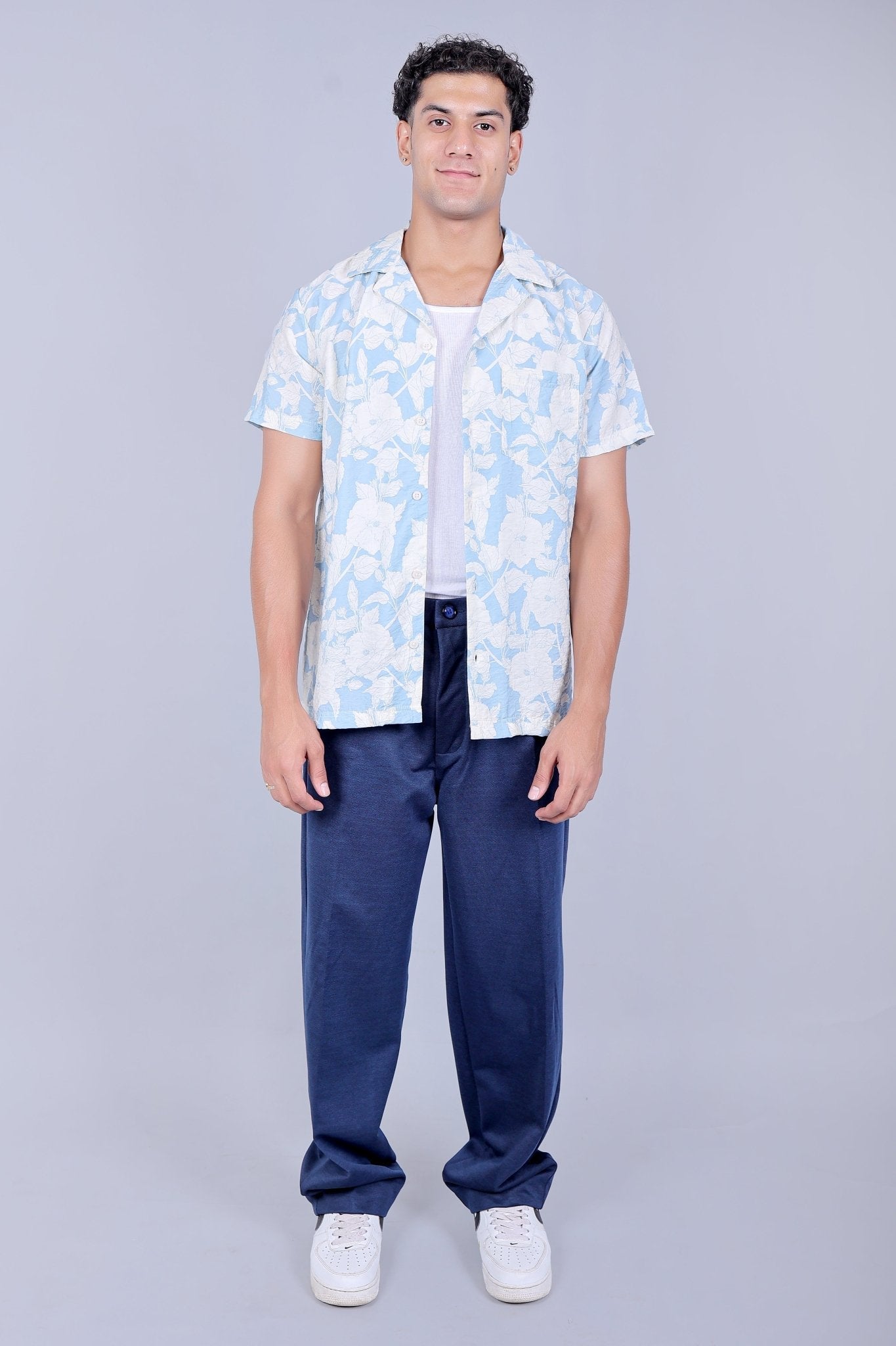 Bluebird korean pleated pant blue color - Distacart