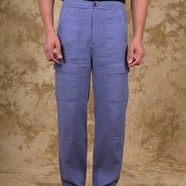 Bluebird Men's Cotton Cargo Pant Loose Fit Blue - Distacart