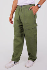 Thumbnail for Bluebird Men's Cotton Cargo Pant Loose Fit Green - Distacart