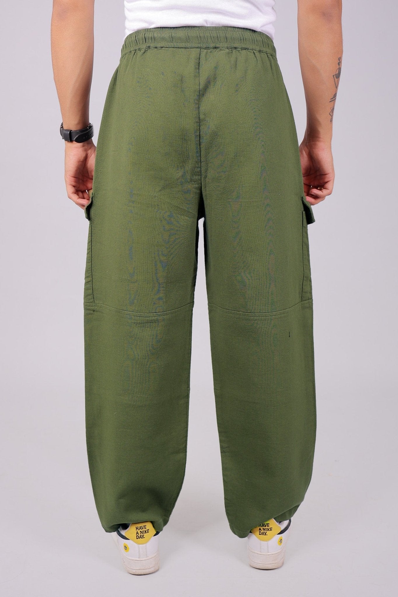 Bluebird Men's Cotton Cargo Pant Loose Fit Green - Distacart