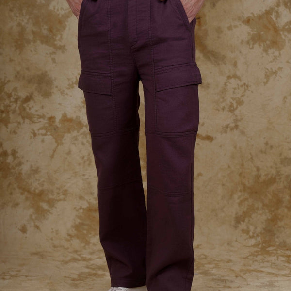 Bluebird Men's Cotton Cargo Pant Loose Fit Maroon - Distacart