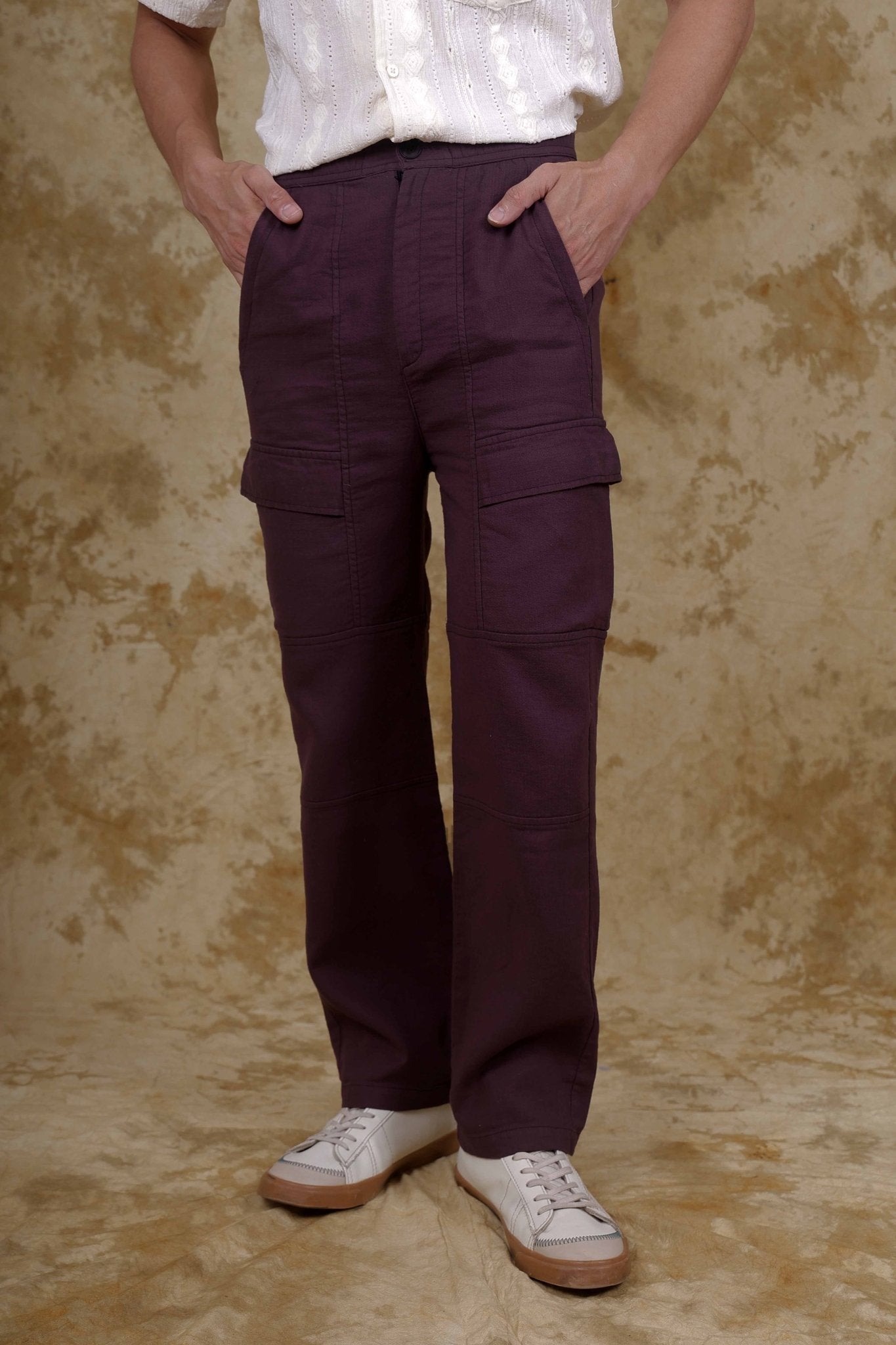 Bluebird Men's Cotton Cargo Pant Loose Fit Maroon - Distacart