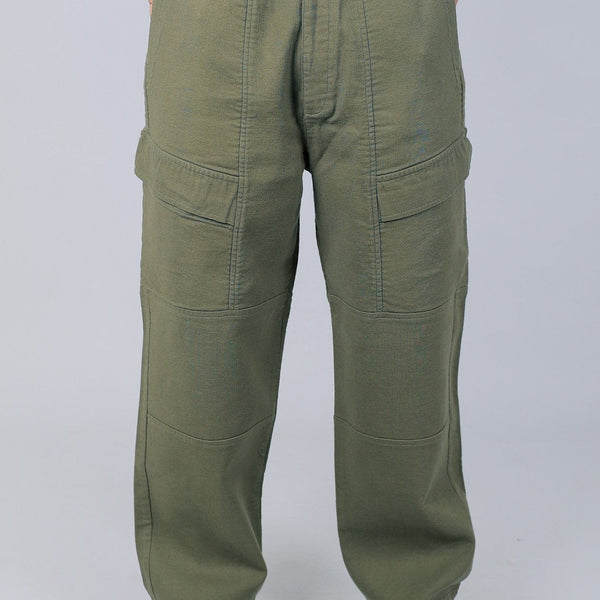 Bluebird Men's Cotton Cargo Pants Loose Fit Army Green - Distacart