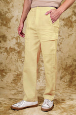 Thumbnail for Bluebird Men's Cotton Cargo Pants Loose Fit Beige - Distacart