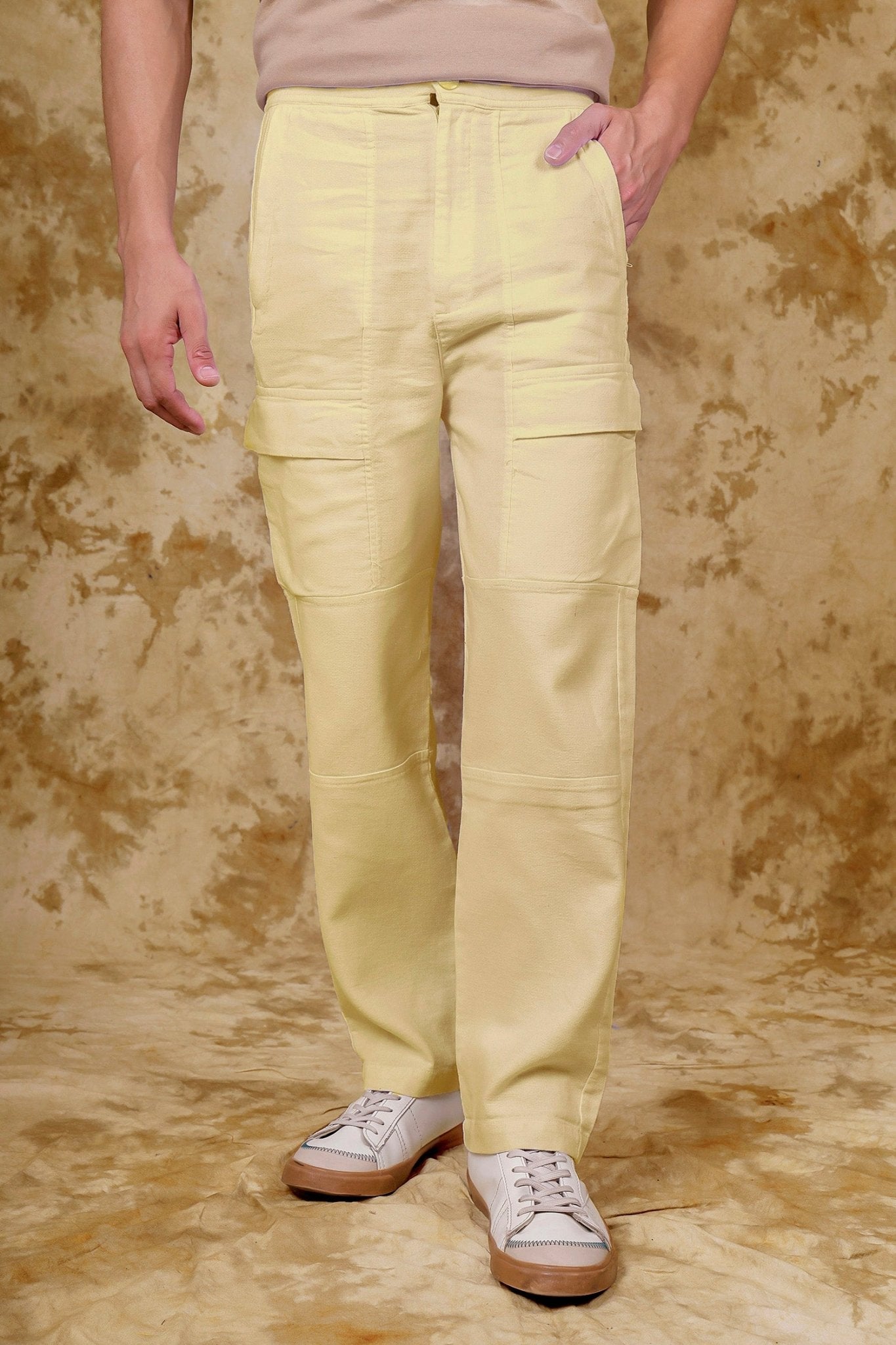 Bluebird Men's Cotton Cargo Pants Loose Fit Beige - Distacart