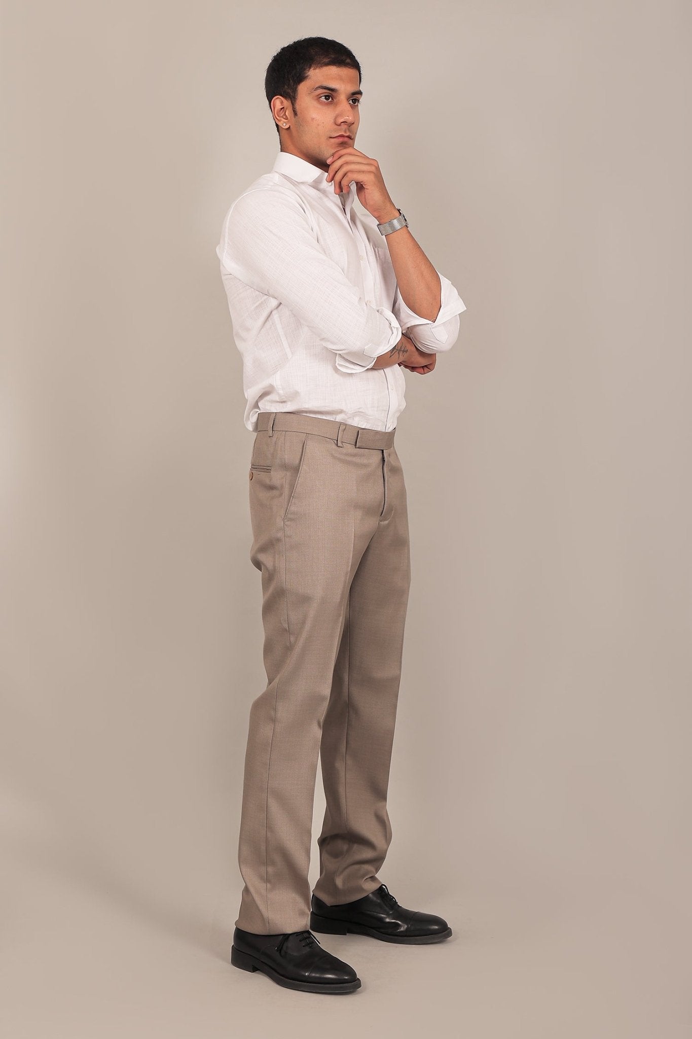 Bluebird Men's Grey Formal Trousers - Distacart