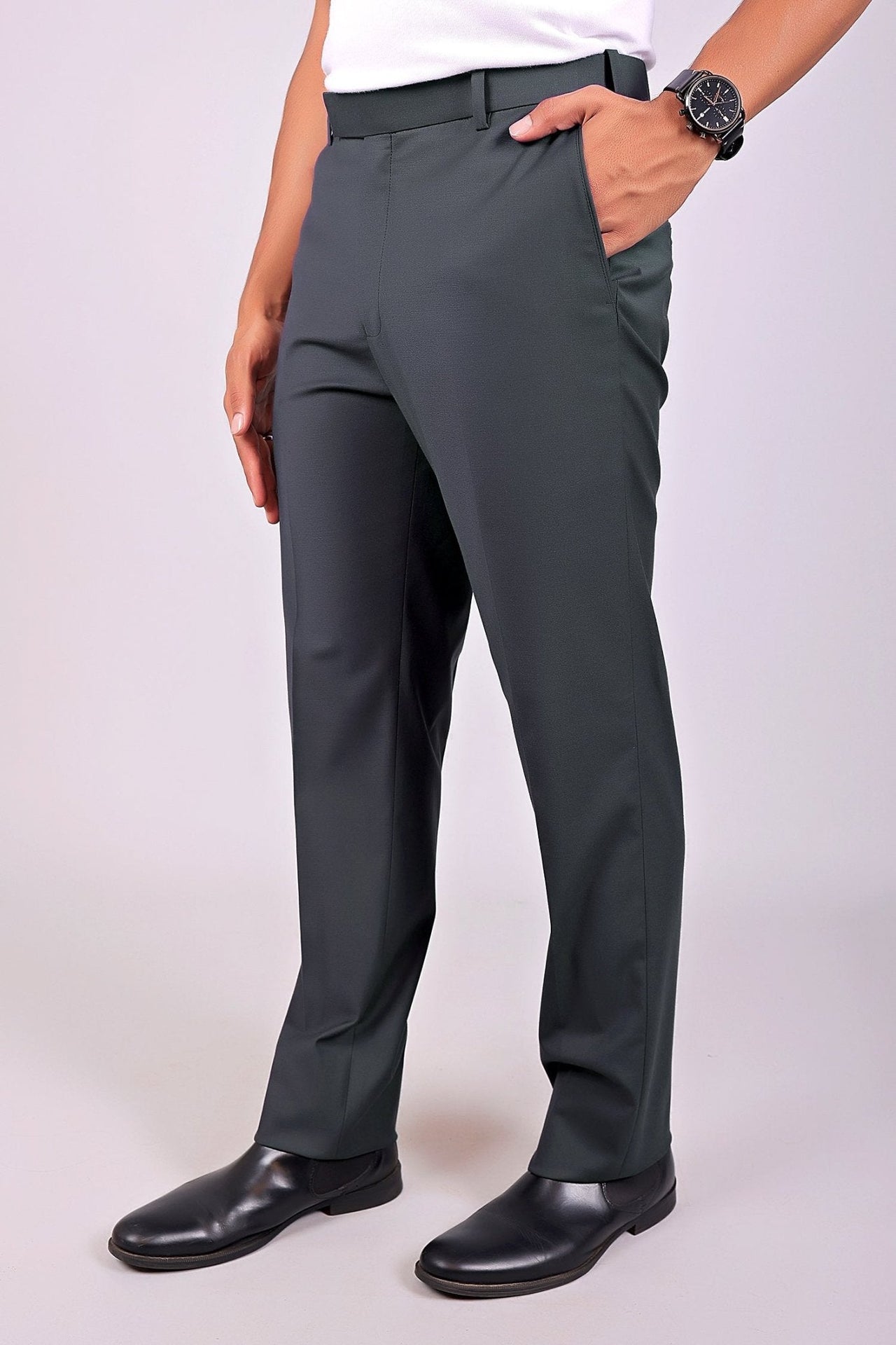 Bluebird Men's Iron Grey Stretch Band Trousers