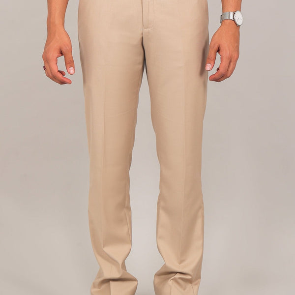 Bluebird Men's Khaki Textured Formal Trousers - Distacart