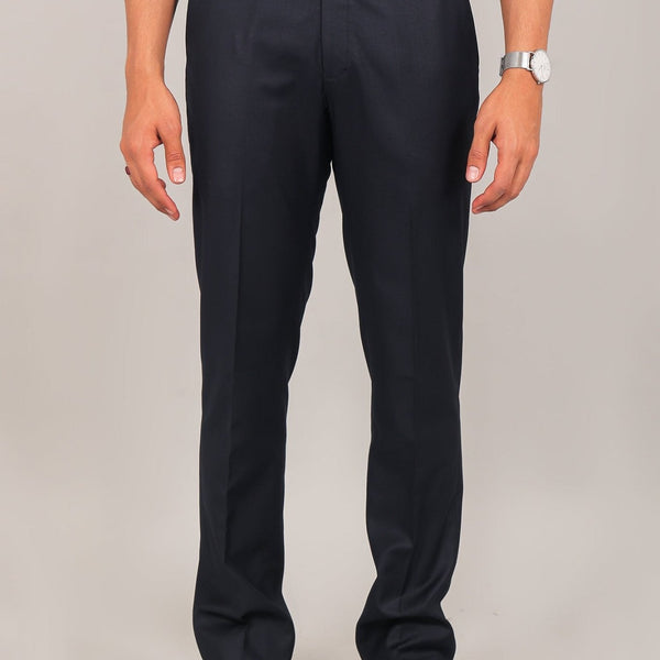 Bluebird Men's Navy Blue Formal Trouser - Distacart