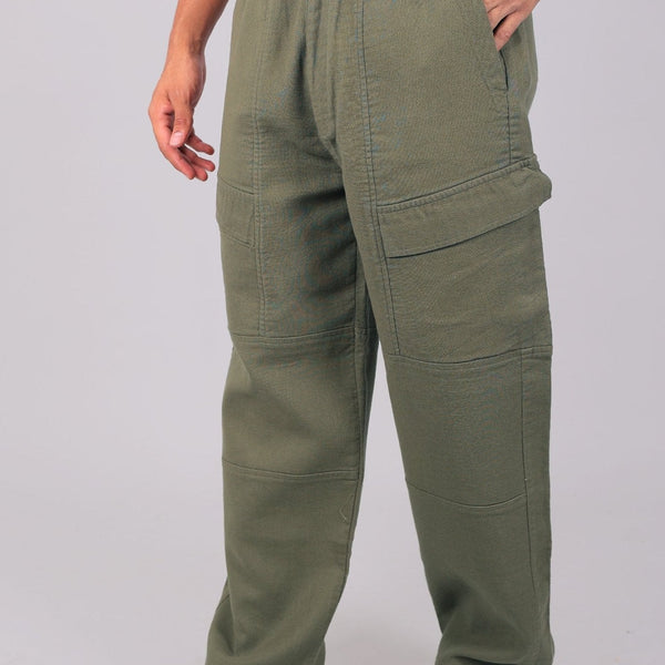 Bluebird Men's Slim Fit Cotton Cargo Pant Army Green - Distacart