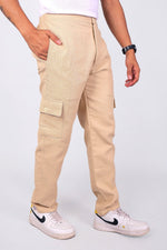 Thumbnail for Bluebird Men's Slim Fit Cotton Cargo Pant Beige - Distacart