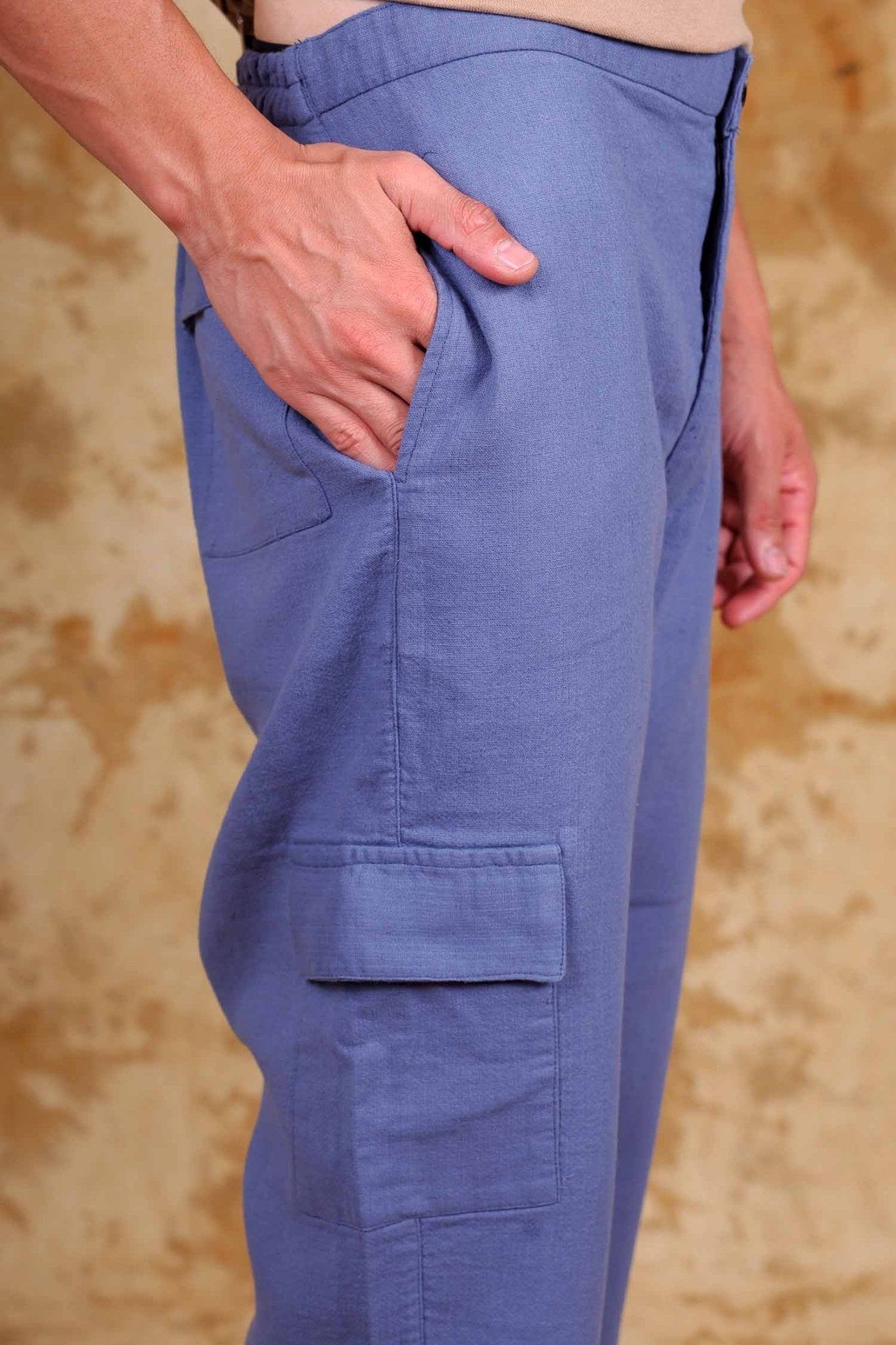 Bluebird Men's Slim Fit Cotton Cargo Pant Blue - Distacart