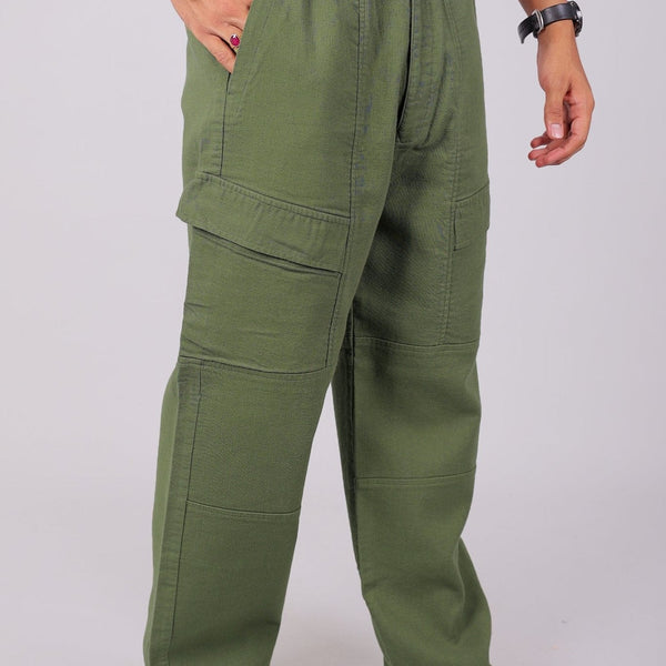 Bluebird Men's Slim Fit Cotton Cargo Pant Green - Distacart