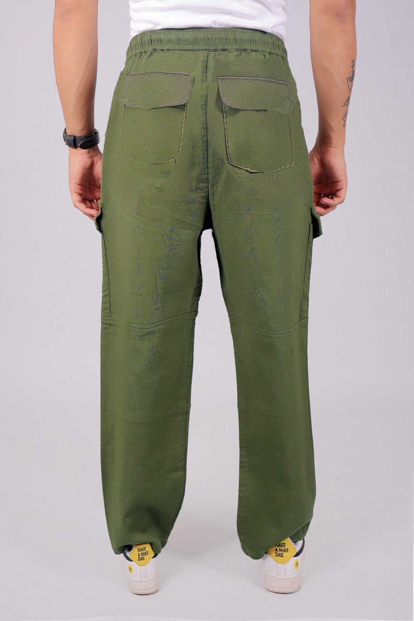 Bluebird Men's Slim Fit Cotton Cargo Pant Green - Distacart
