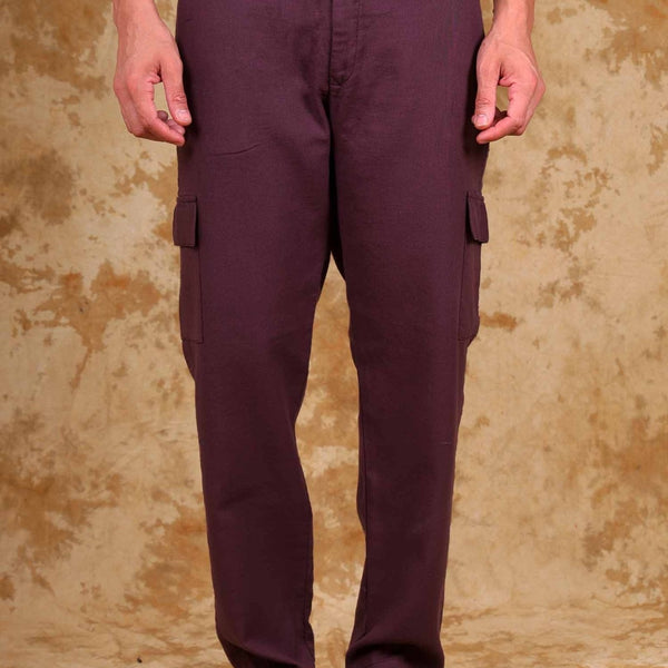 Bluebird Men's Slim Fit Cotton Cargo Pant Maroon - Distacart