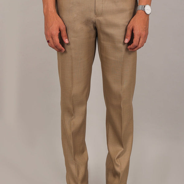 Bluebird Men's Tan Formal Trouser - Distacart