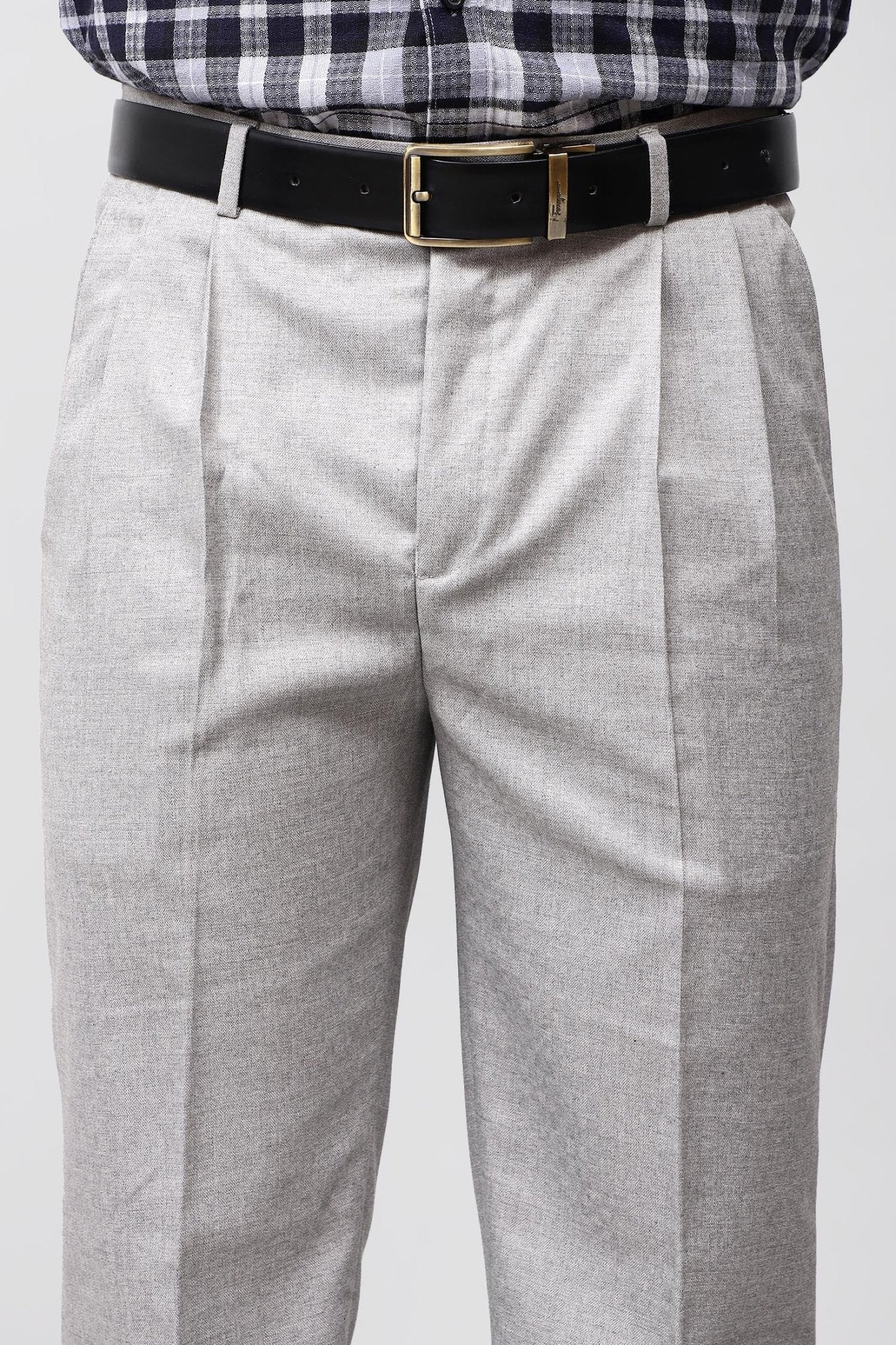 Bluebird Modern Light Grey Pleated Trouser - Distacart