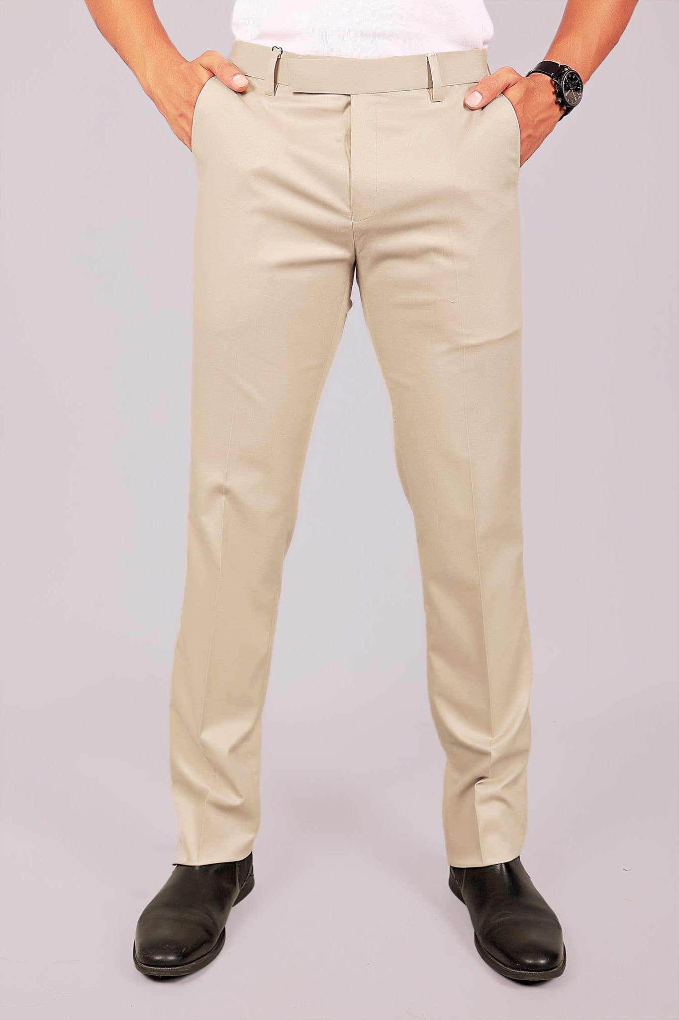 Bluebird Tailored Fit Magnolia Cream Trouser - Distacart