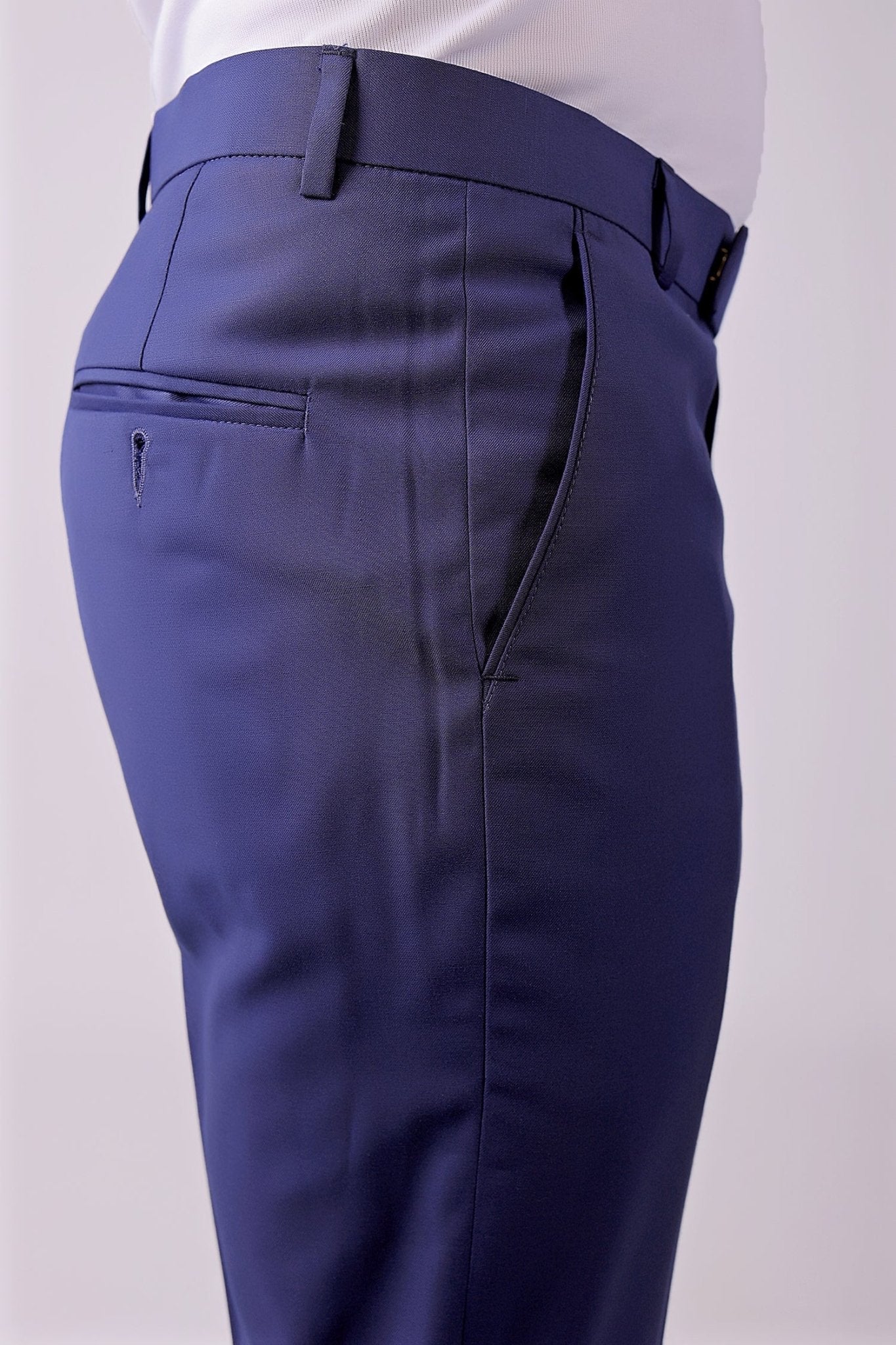 Bluebird Tailored Fit Space Blue Trouser - Distacart
