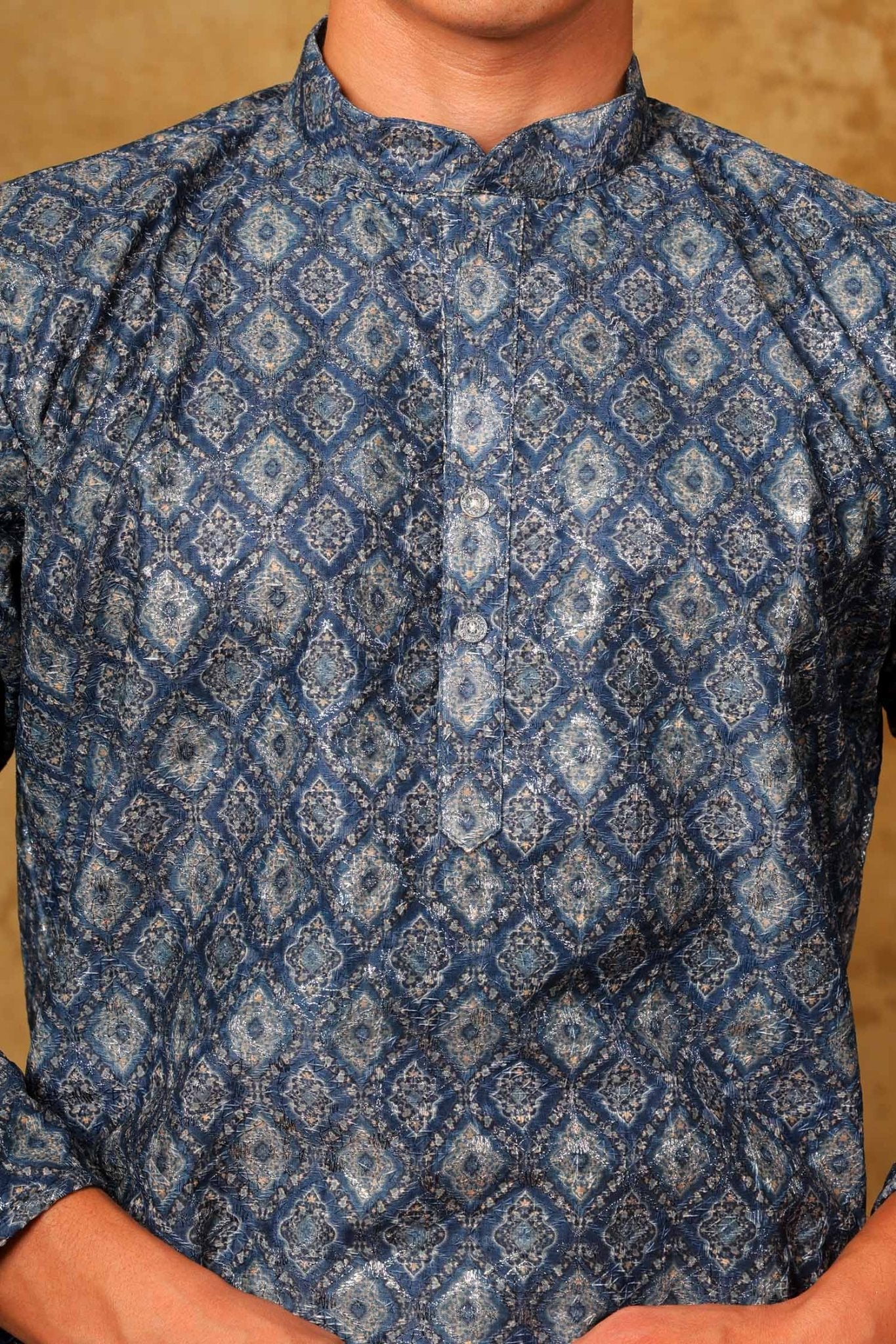 Bluesaanchi Zari Work Blue Kurta with Trouser Pajama - Distacart