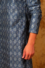 Thumbnail for Bluesaanchi Zari Work Blue Kurta with Trouser Pajama - Distacart
