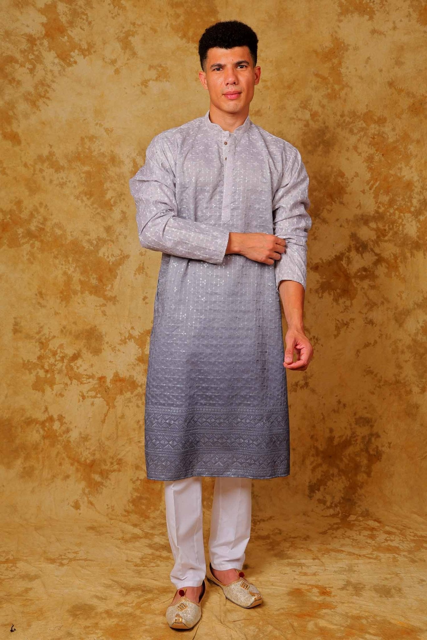 Bluesaanchi Zari Work Light Blue Kurta with Trouser Pajama - Distacart