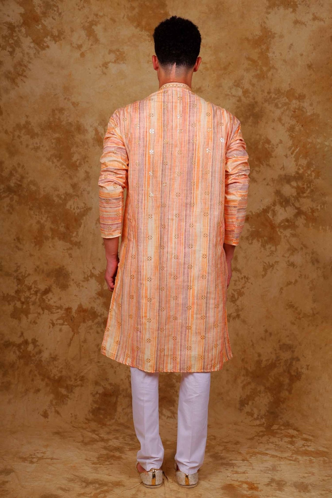Bluesaanchi Zari Work Peach Kurta with Trouser Pajama - Distacart