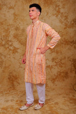 Thumbnail for Bluesaanchi Zari Work Peach Kurta with Trouser Pajama - Distacart
