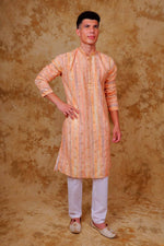 Thumbnail for Bluesaanchi Zari Work Peach Kurta with Trouser Pajama - Distacart