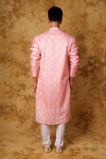 Thumbnail for Bluesaanchi Zari Work Pink Kurta with Trouser Pajama - Distacart