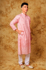 Thumbnail for Bluesaanchi Zari Work Pink Kurta with Trouser Pajama - Distacart