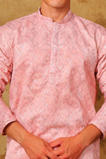 Thumbnail for Bluesaanchi Zari Work Pink Kurta with Trouser Pajama - Distacart