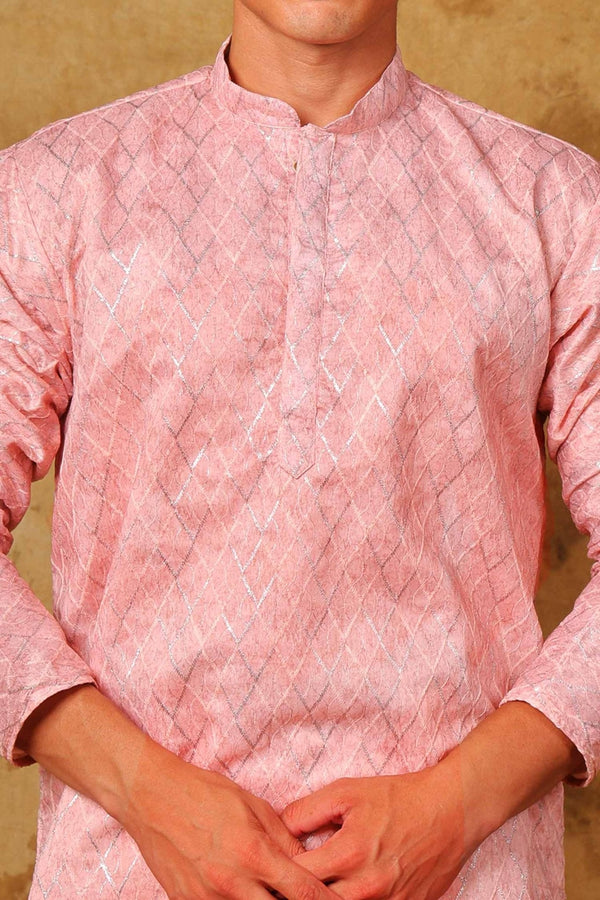 Bluesaanchi Zari Work Pink Kurta with Trouser Pajama - Distacart