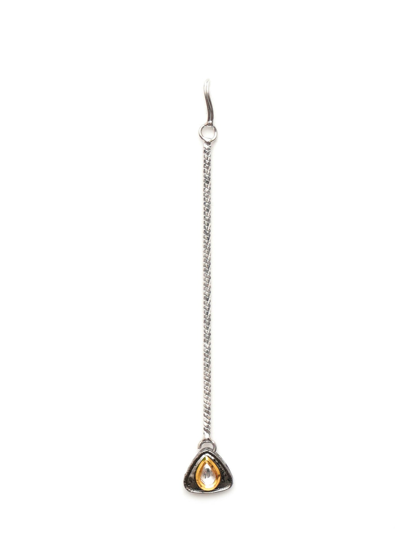 Dual Tone Kundan Maang Tikka (silver) - Ruby Raang - Distacart