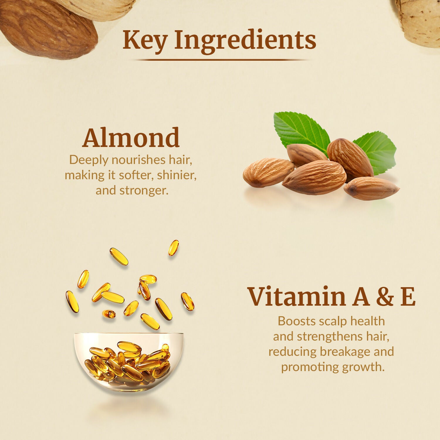 VI-JOHN Naturale Almond Enriched Hair Oil Soft & Shine With Vitamin A,E & F