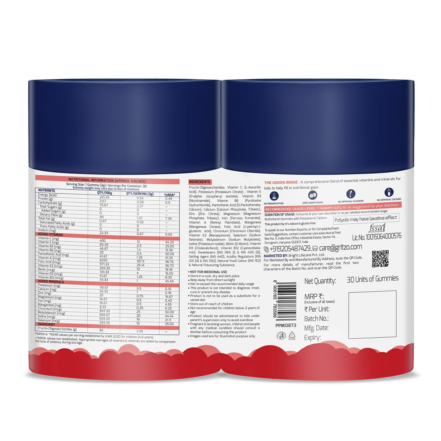 Gritzo SuperMilk Overall Growth (2-6y Boy & Girl) (Double Chocolate) with Super Gummies (Strawberry) - Distacart