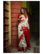 Thumbnail for Preksha Creation Designer Women Banarasi Soft Silk Saree - White - Distacart