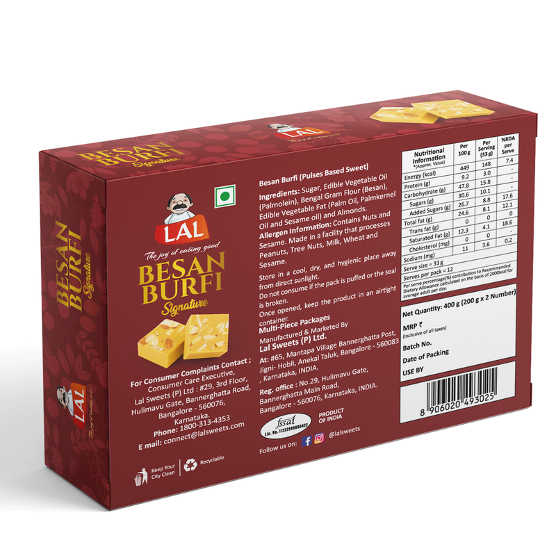 Lal Sweets Besan burfi - Distacart