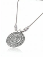 Thumbnail for NVR Women Round Mandaliya Silver Plated Necklace - Distacart