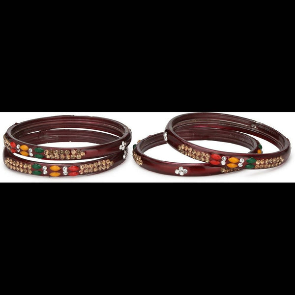 Afast Bridal Wedding & Party Fashionable Colorful Glass Bangle/Kada Set, Pack Of 4 - Distacart