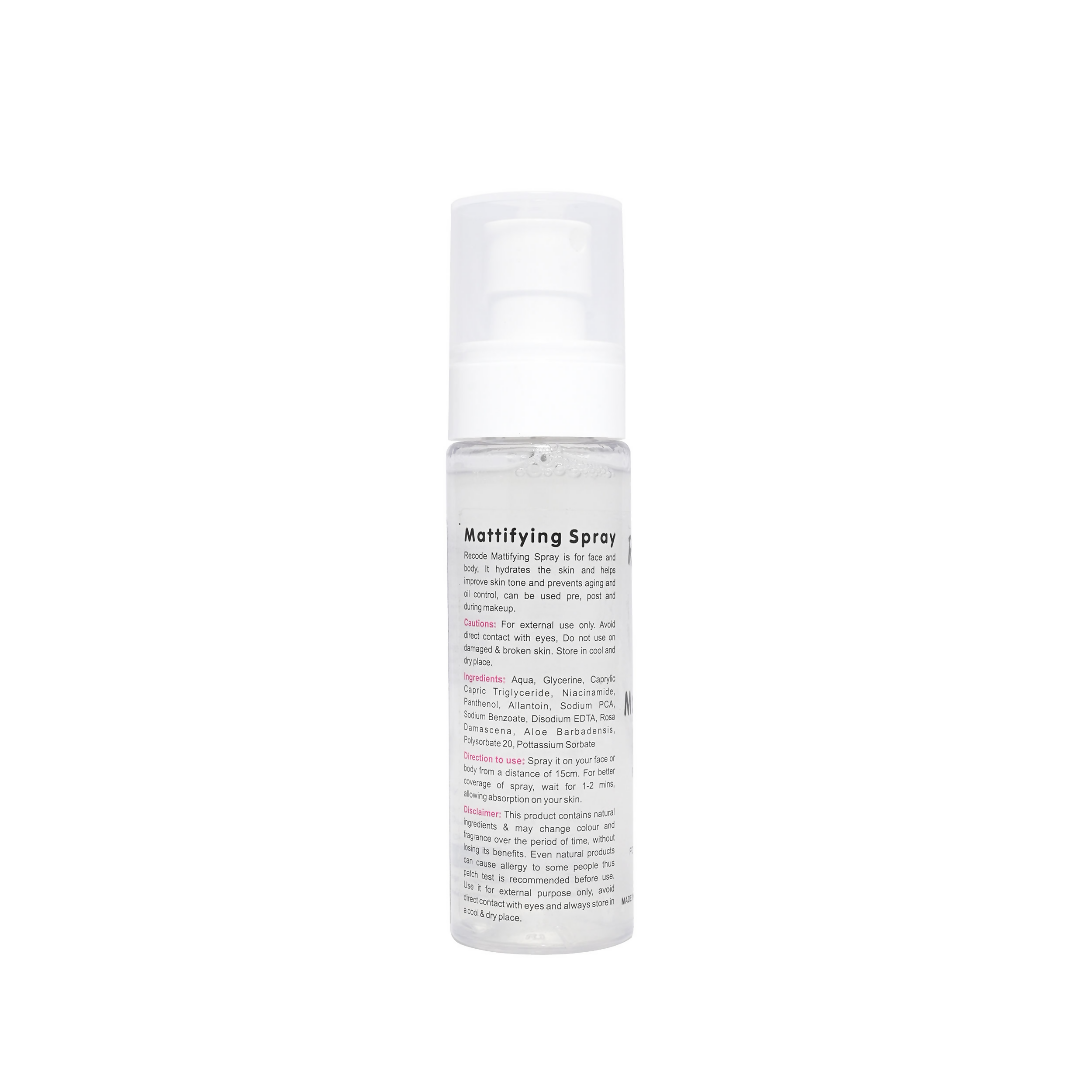 Recode Mattifying Spray - Distacart