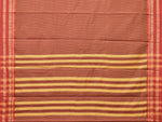 Thumbnail for Brown and Rust Bamboo Cotton Saree with Checks Design No Blouse - Global Threads - Distacart