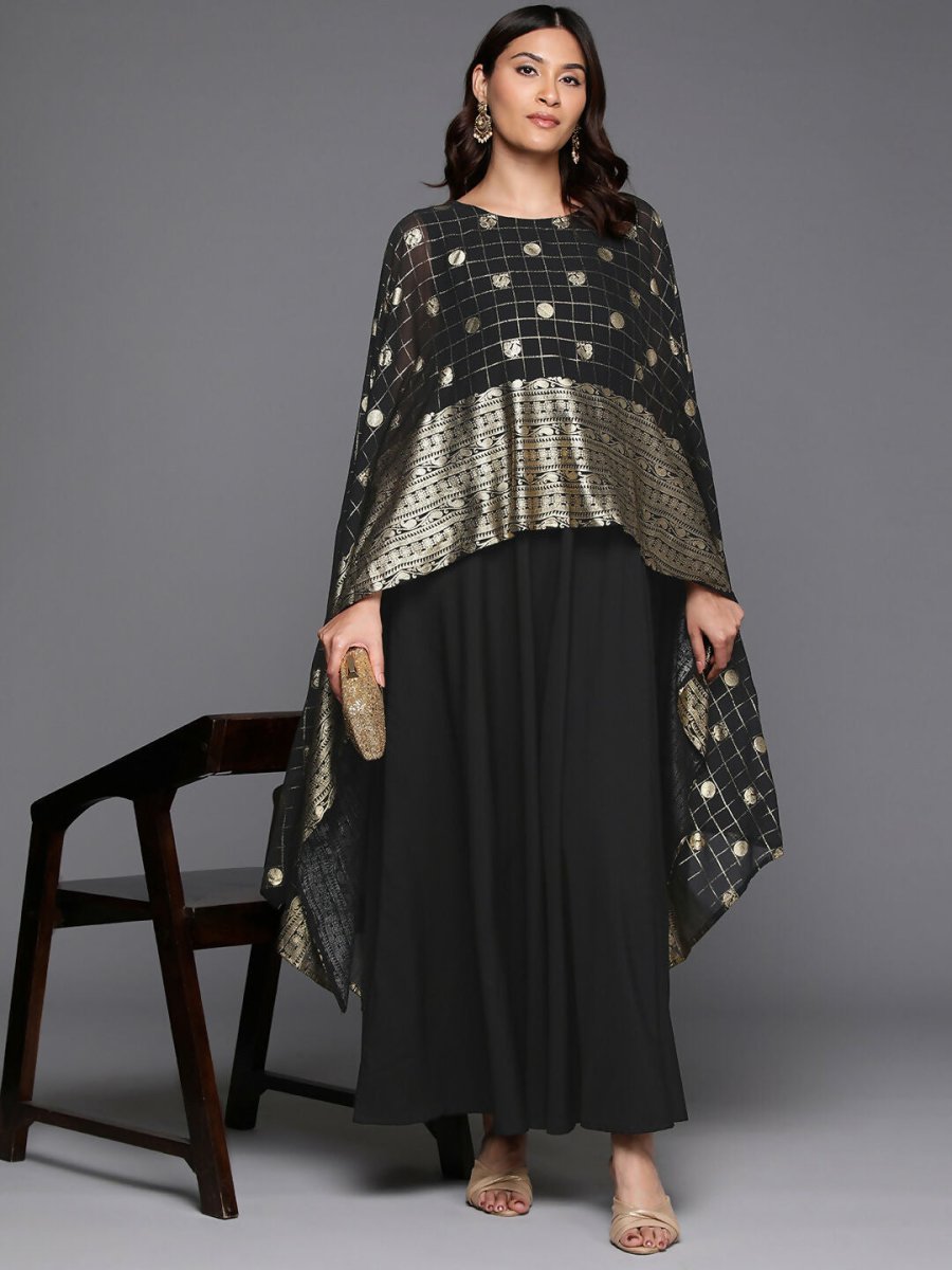 Ahalyaa Women's Traditional wear Ethnic Dress - Black - Distacart