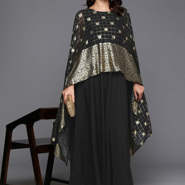 Ahalyaa Women's Traditional wear Ethnic Dress - Black - Distacart