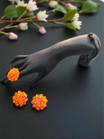 Thumbnail for Inhanns Rangmani Crystal Duo – Adjustable Ring + Statement Earrings Set - Orange - Distacart